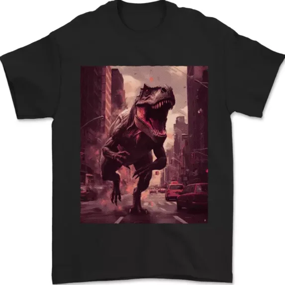 Hot Trending T-Shirt With T-Rex Rampage Dinosaur T-Shirt Design Preview Only