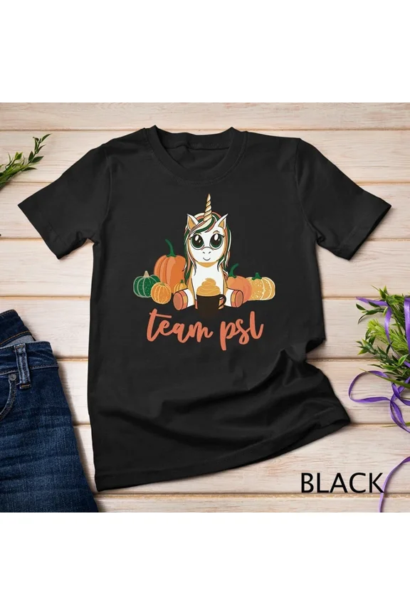 Hot Trending T-Shirt With Team Pls Unicorn Pumpkin Halloween Thanksgiving Spice Latte Unisex S-5Xl T-Shirt