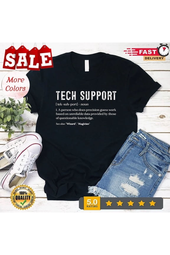 Hot Trending T-Shirt With Technical Support Husband Shirt For Men, Computer Nerd Dad Gifts, Dad Admin F... Birthday Gifts; For Men & Women