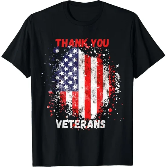 Hot Trending T-Shirt With Thank You Veterans Day Patriotic Usa Vintage Design Design Preview Only