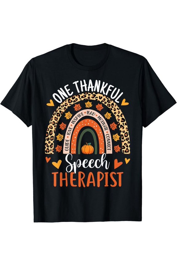 Hot Trending T-Shirt With Thankful Speech Therapist Thanksgiving Slp Speech Therapy Design Preview Only