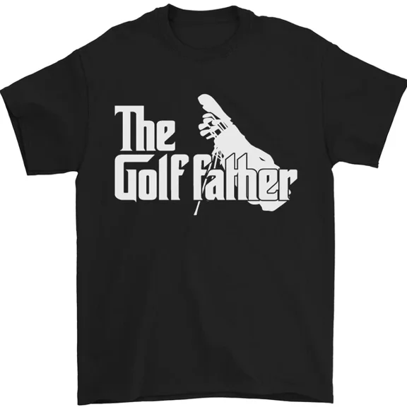 Hot Trending T-Shirt With The Golfather Funny Golfer Golf Fathers Day Mens T-Shirt Cotton Design Preview Only