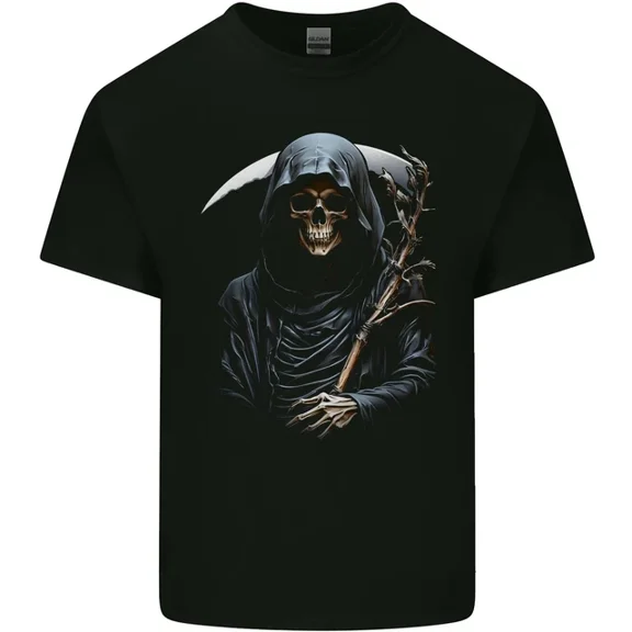 Hot Trending T-Shirt With The Grim Reaper And Sythe Design 1 T-Shirt Design Preview Only