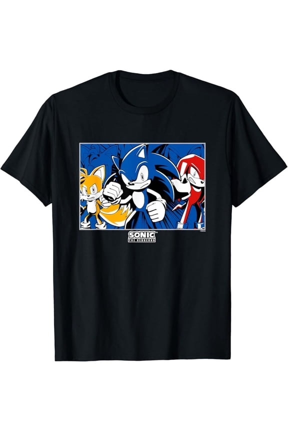 Hot Trending T-Shirt With The Hedgehog Tails & Knuckles Epic Retro Panel Design Preview Only