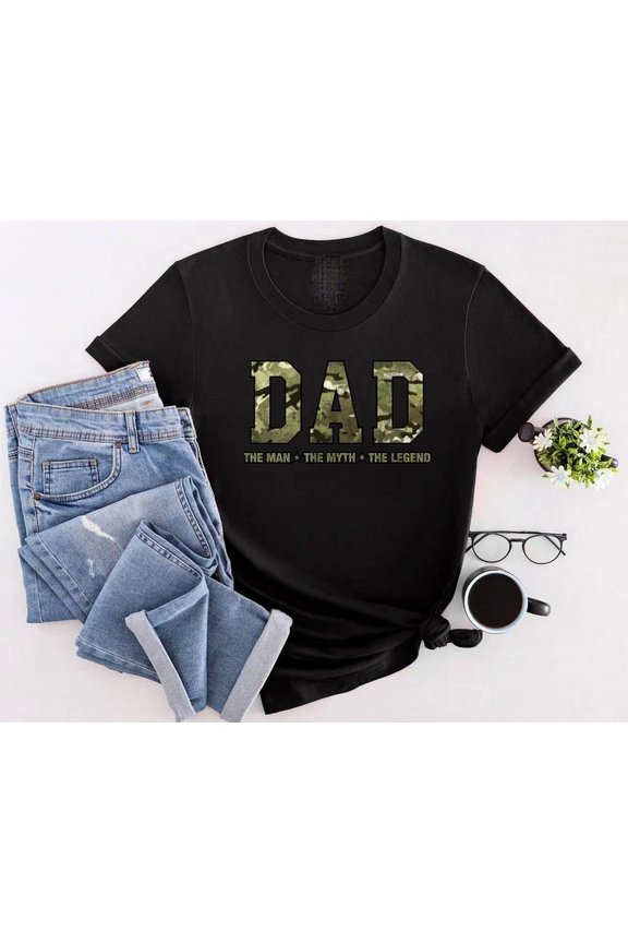 Hot Trending T-Shirt With The Man The Myth The Legend, Dad Life, Dad Camouflage, New Design Preview Only