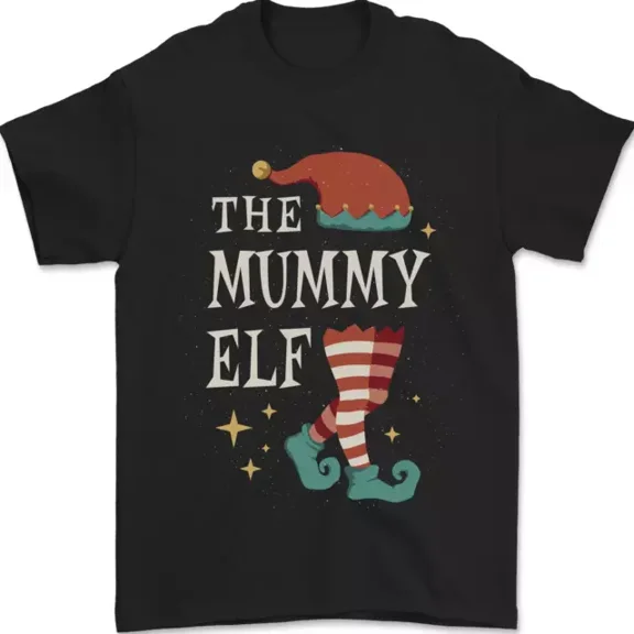 Hot Trending T-Shirt With The Mummy Elf Funny Christmas Xmas T-Shirt Design Preview Only