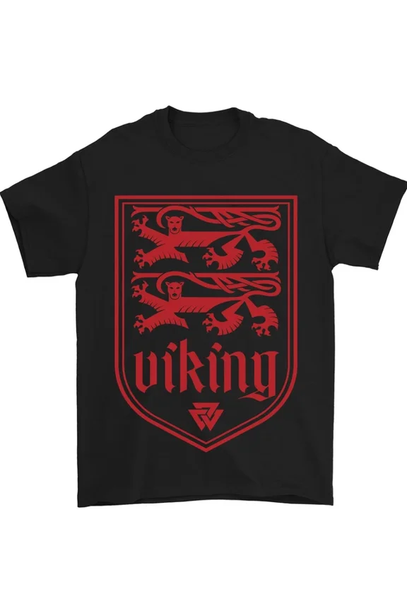 Hot Trending T-Shirt With The Vikings Valknut Symbol Lions Valhalla T-Shirt Design Preview Only