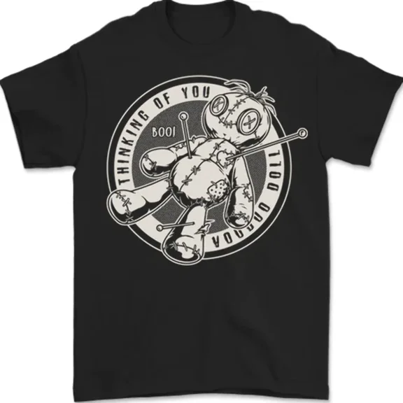 Hot Trending T-Shirt With Thinking Of You Voodoo Doll Goth T-Shirt Design Preview Only