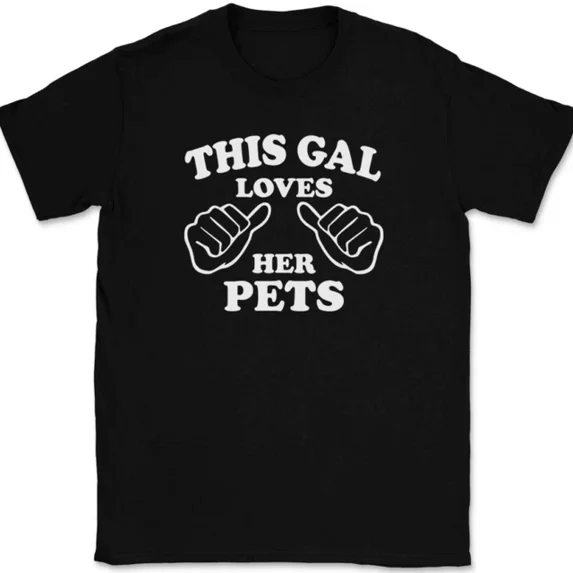 Hot Trending T-Shirt With This Gal Loves Her Pets Funny Animal Girl Novelty Gift Design Preview Only