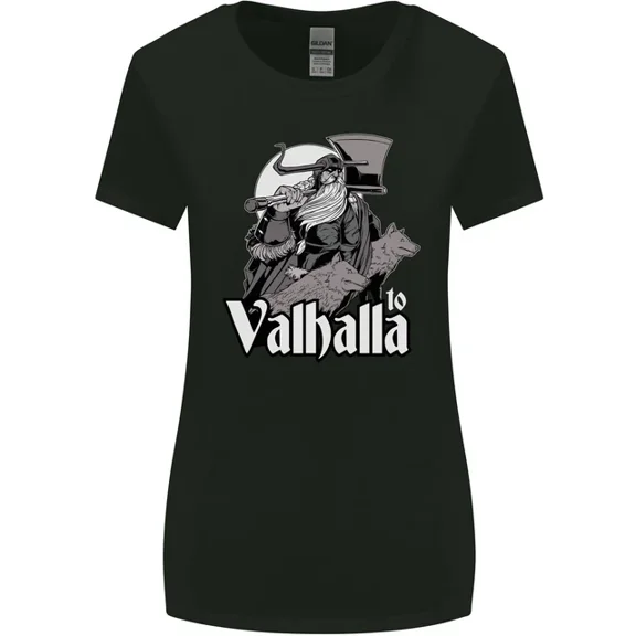 Hot Trending T-Shirt With To Valhalla Viking Warrior Odin T-Shirt Design Preview Only