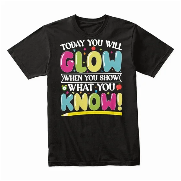Hot Trending T-Shirt With Today You Will Glow When You Show What You Know T-Shirt – Motivational Quote Tee Design Preview Only