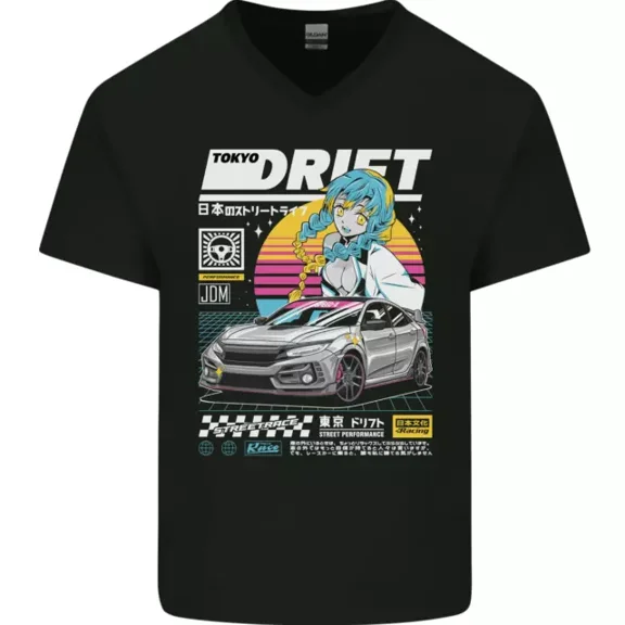 Hot Trending T-Shirt With Tokyo Drifting Anime Drift Car Japan T-Shirt Design Preview Only