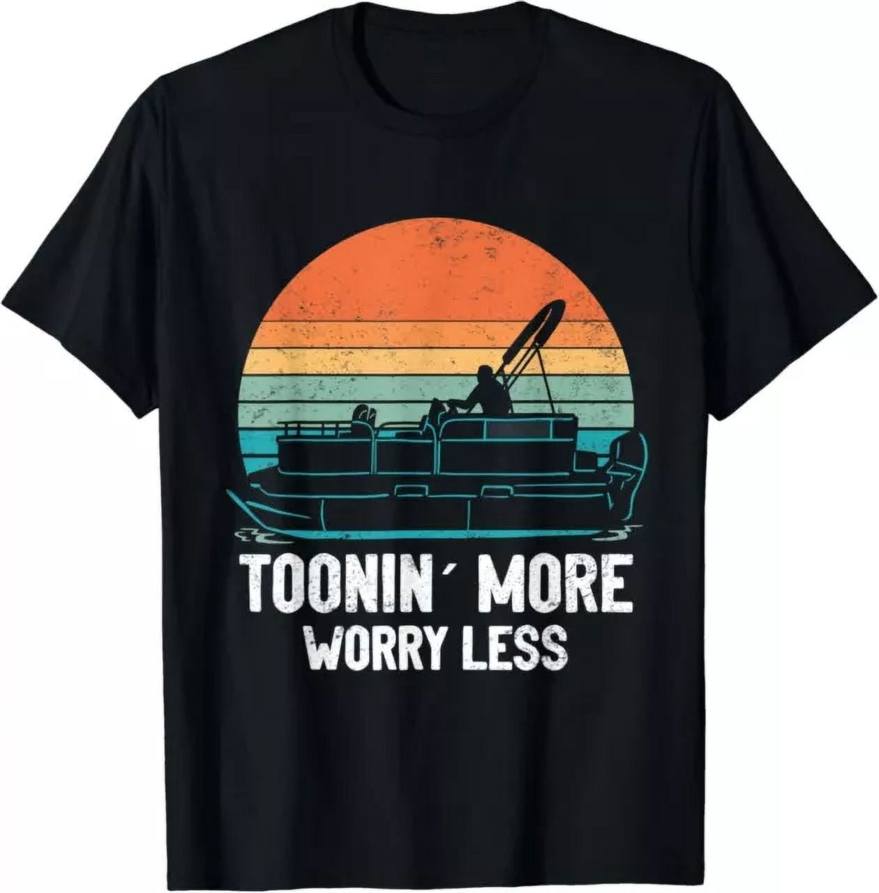 Captain Worry Hot Trending T-Shirt With Tooning More Worry Less Boating Pontoon ...