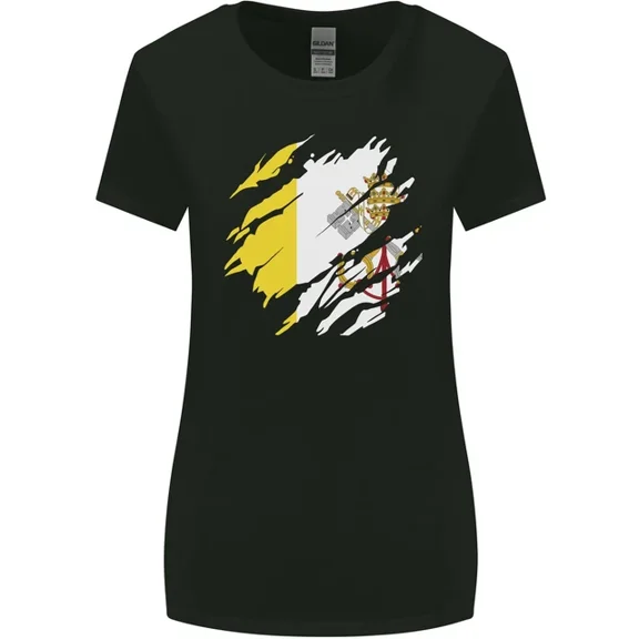 Hot Trending T-Shirt With Torn Vatican Flag Day T-Shirt Design Preview Only