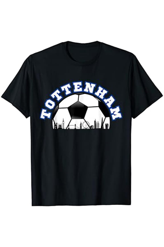 Hot Trending T-Shirt With Tottenham Shirt Tottenham Uk Cityscape Skyline T-Shirt Design Preview Only