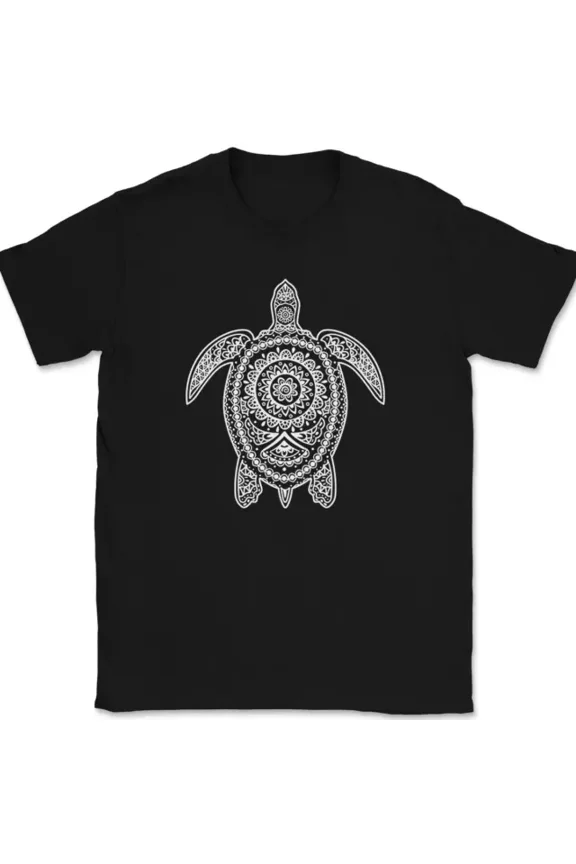 Hot Trending T-Shirt With Turtle Mandalabeautiful Pattern Ocean Sea Shell Graphic Gift Design Preview Only