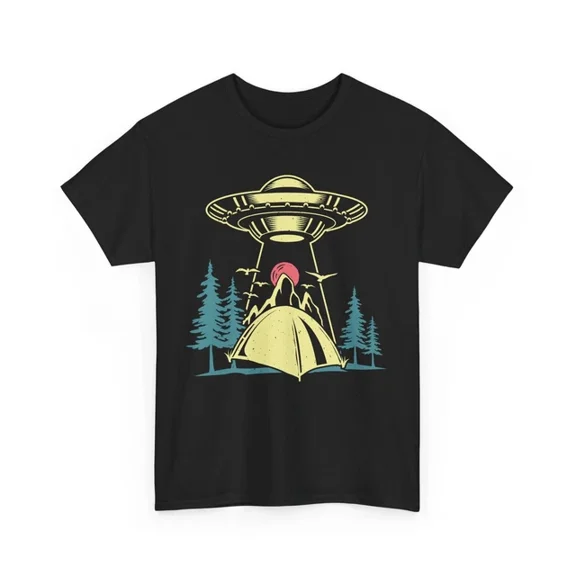 Hot Trending T-Shirt With Ufo Alien Graphic Tee | Space Sci-Fi T-Shirt S-5Xl | Men Women Teens