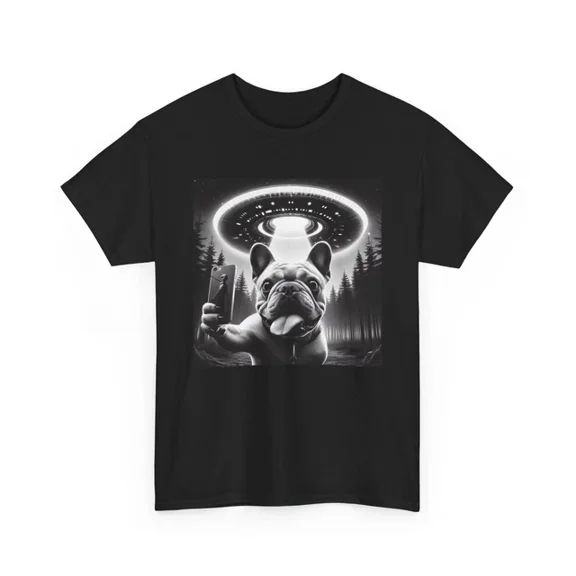 Hot Trending T-Shirt With Ufo Lover T-Shirt S-5Xl | Alien Graphic Tee | Cool Sci-Fi Gift Shirt | Dog Selfie Tee Birthday Gifts; For Men & Women