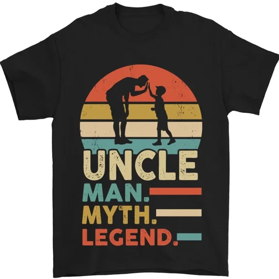 Hot Trending T-Shirt With Uncle Man Myth Legend Funny Fathers Day Mens T-Shirt 100% Cotton Design Preview Only