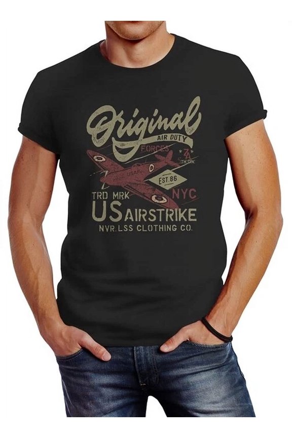 Hot Trending T-Shirt With Us Airforce Army Spitfire Airplane Vintage Retro T Design Preview Only