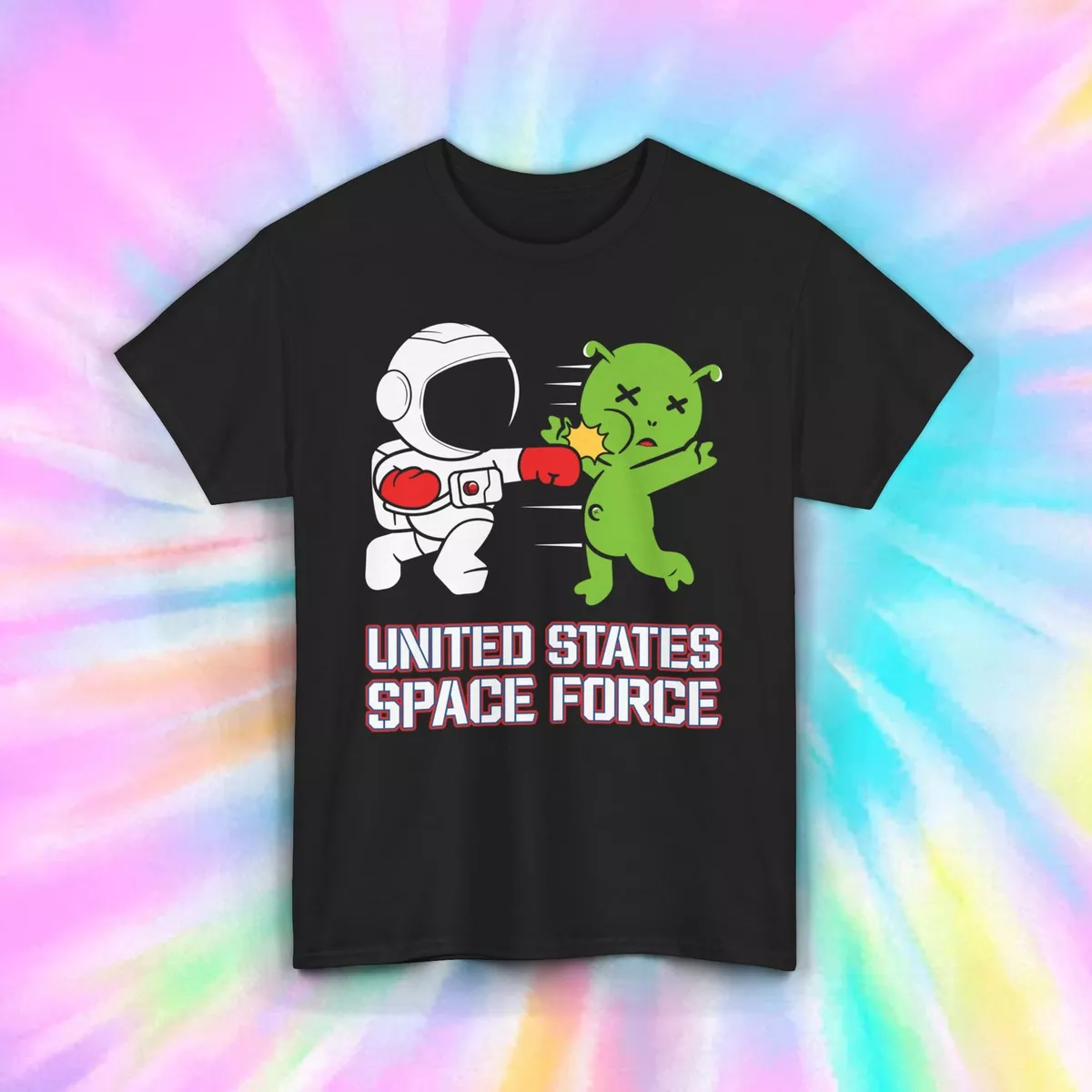 Silk Road Tees US Space Force T-Shirt - Galaxy Design, 100% Cotton