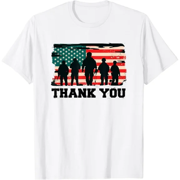Hot Trending T-Shirt With Usa Soldiers Thank You American Flag - Memorial Veterans Day Design Preview Only