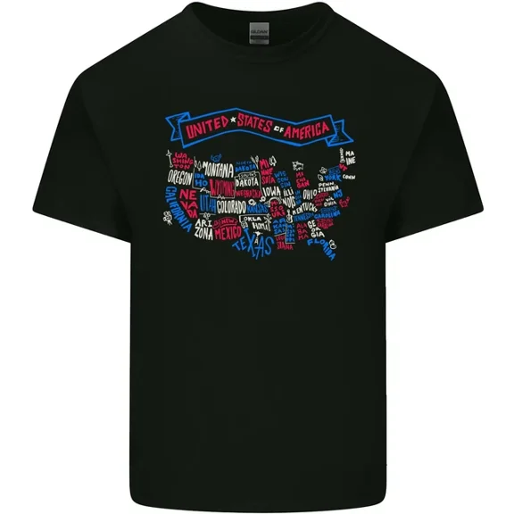 Hot Trending T-Shirt With Usa State Map United States Of America T-Shirt Design Preview Only