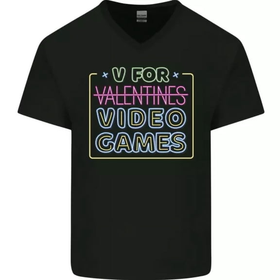 Hot Trending T-Shirt With V Video Games Anti Valentines Day Gamer Gaming T-Shirt Design Preview Only