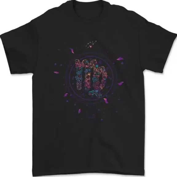Hot Trending T-Shirt With Vigo Neon Star Sign Zodiac Astrological T-Shirt Design Preview Only