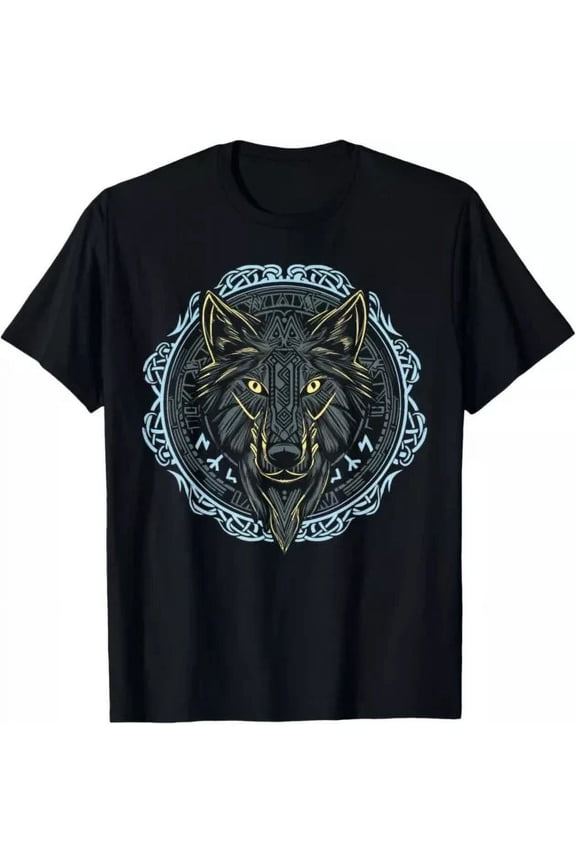 Hot Trending T-Shirt With Viking Celtic Fenrir Wolf Of Odin Norse Myths Nordic Gifts Design Preview Only