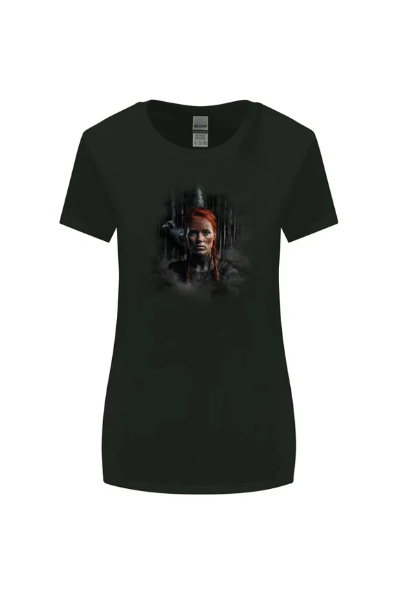 Hot Trending T-Shirt With Viking Shield Maiden Woman Warrior T-Shirt Design Preview Only