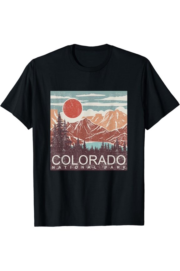 Hot Trending T-Shirt With Vintage Distressed Colorado National Parks Nature View T-Shirt Design Preview Only