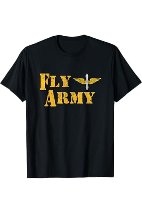 Hot Trending T-Shirt With Vintage Fly Army Military Pilot Army Aviation Branch T-Shirt Design Preview Only