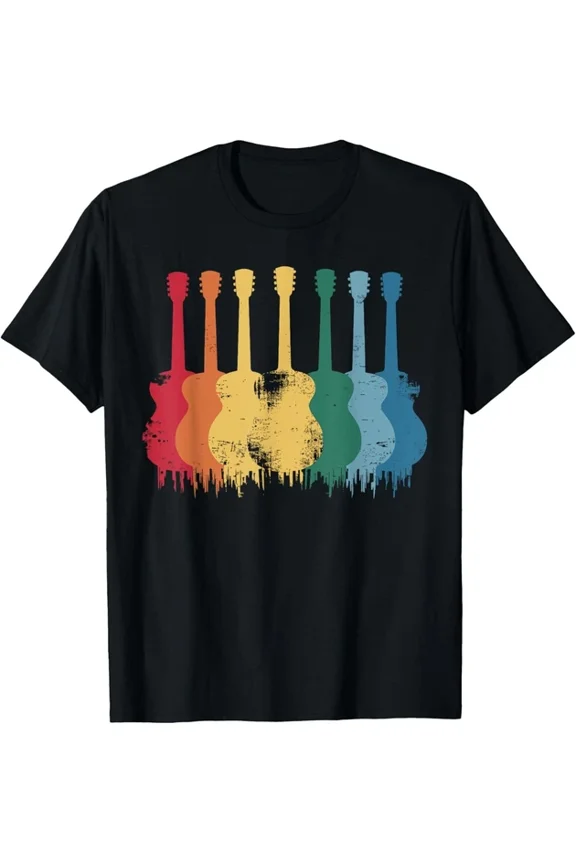 Hot Trending T-Shirt With Vintage Guitar Music Band Guitarist T-Shirt Design Preview Only