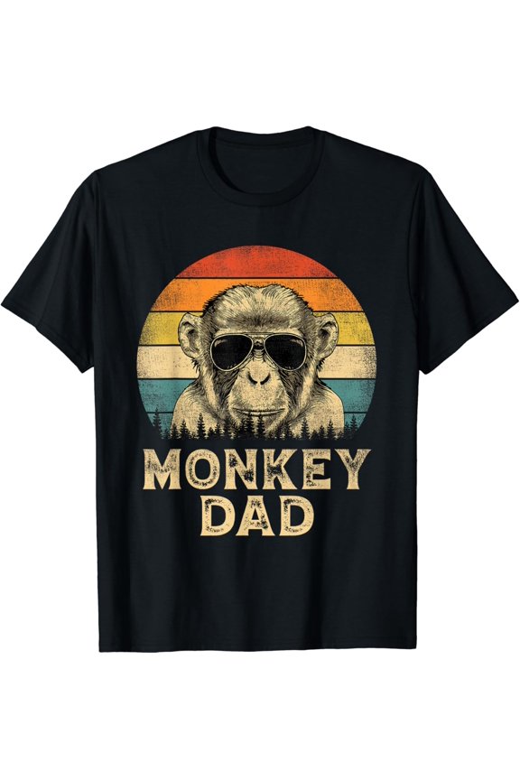 Hot Trending T-Shirt With Vintage Monkey Dad Monkey Lovers Daddy Father'S Day