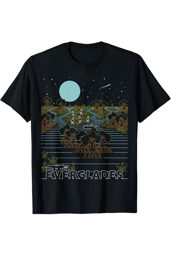 Hot Trending T-Shirt With Vintage Retro Everglades National Park Florida - Mangroves T-Shirt Design Preview Only