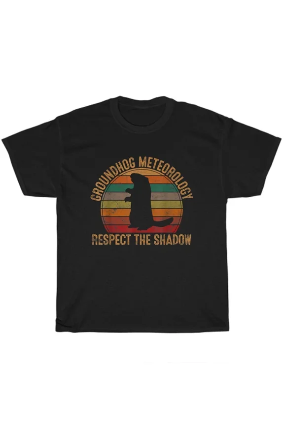 Hot Trending T-Shirt With Vintage Retro Groundhog Meteorology Respect The Shadow Groundhog Day T-Shirt New