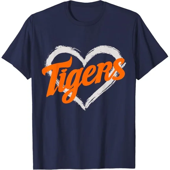 Hot Trending T-Shirt With Vintage Tigers Heart Throwback Retro Design Preview Only