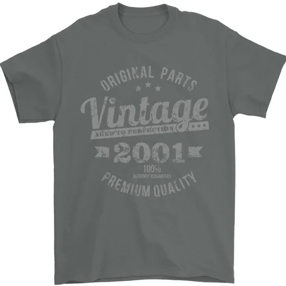 Hot Trending T-Shirt With Vintage Year 24Th Birthday 2001 T-Shirt Design Preview Only