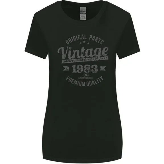 Hot Trending T-Shirt With Vintage Year 42Nd Birthday 1983 T-Shirt Black Design Preview Only