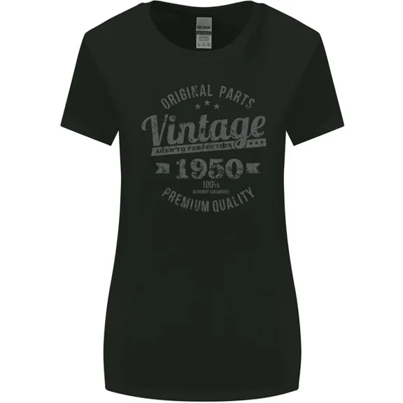 Hot Trending T-Shirt With Vintage Year 75Th Birthday 1950 T-Shirt Black Design Preview Only