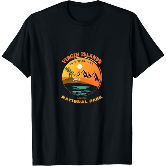 Hot Trending T-Shirt With Virgin Islands National Park With Scenic Ocean Sunset T-Shirt Design Preview Only