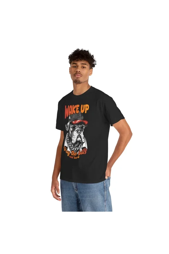 Hot Trending T-Shirt With Wake Up Pay The Bills And Bark T-Shirt S-5Xl – Puppy Lover Paw Print Graphic Tee