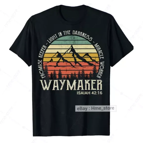 Hot Trending T-Shirt With Waymaker Promise Keeper Miracle Christian T-Shirt Religeous Vintage Prayer Tee