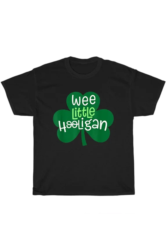Hot Trending T-Shirt With - Wee Little Hooligan Shamrock Clover St Patricks Day T-Shirt Unisex Tee Gift New