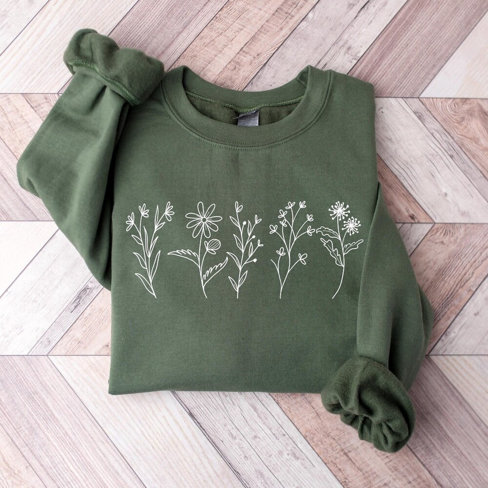 Hot Trending T-Shirt With Wildflower, Floral Cottagecore, Botanical ...