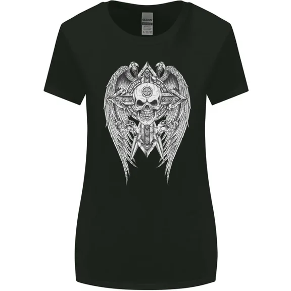 Hot Trending T-Shirt With Wings Viking Gothic Wings Gym Biker T-Shirt Design Preview Only
