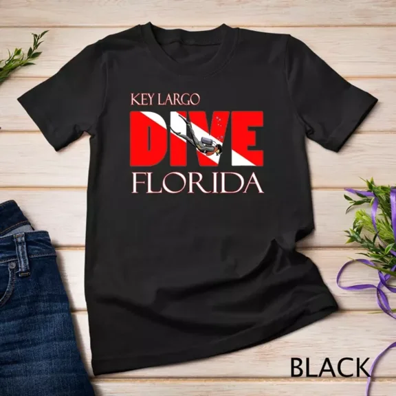 Hot Trending T-Shirt With Womens Dive Key Largo Florida Scuba Diving Snorkeling Unisex S-5Xl T-Shirt