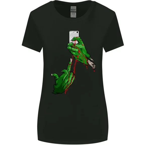 Hot Trending T-Shirt With Zombie Selfie Funny Halloween Horror T-Shirt Design Preview Only