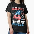 thumbnail image 1 of Hot Trending Tee with Happy 4Th Of July Celebration Classic T-Shirt, Gift For Patriotic, Independence Day Shirt, Red White Blue Shirt, S-5Xl Birthday Gifts; For Men & Women, 1 of 5